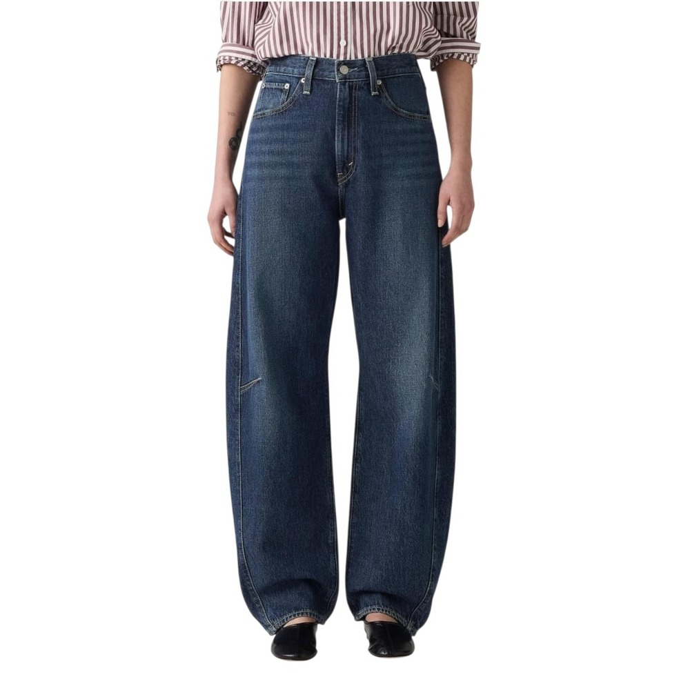 Wide Leg Women's Jeans in Dark Blue